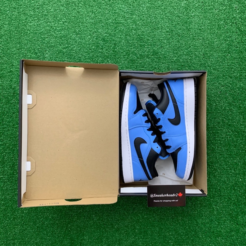 -Edm- 💠*NEW* Air Jordan 1 Low “University Blue” (GS) - Picture 10 of 11